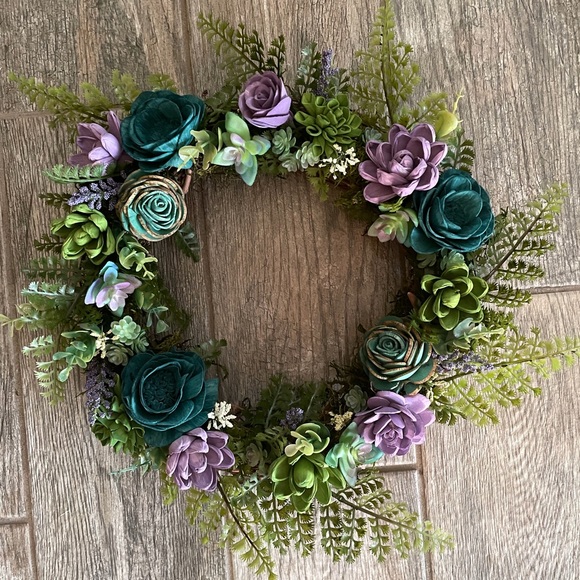 14” grapevine and sola wreath. Hand painted and designed. - Picture 2 of 2